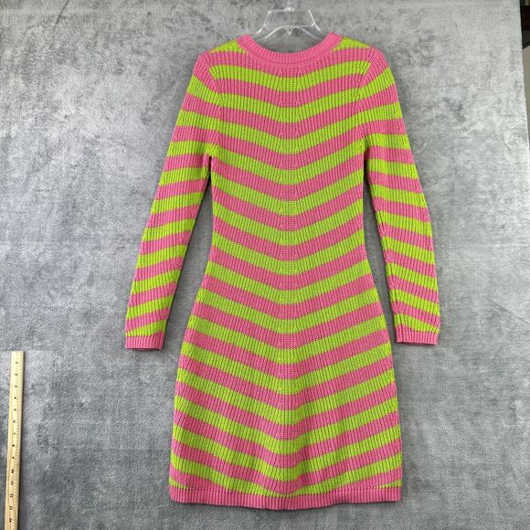 Victor Glemaud X Target Small Pink Green Striped Long Sleeve Sweater Dress - Picture 2 of 9